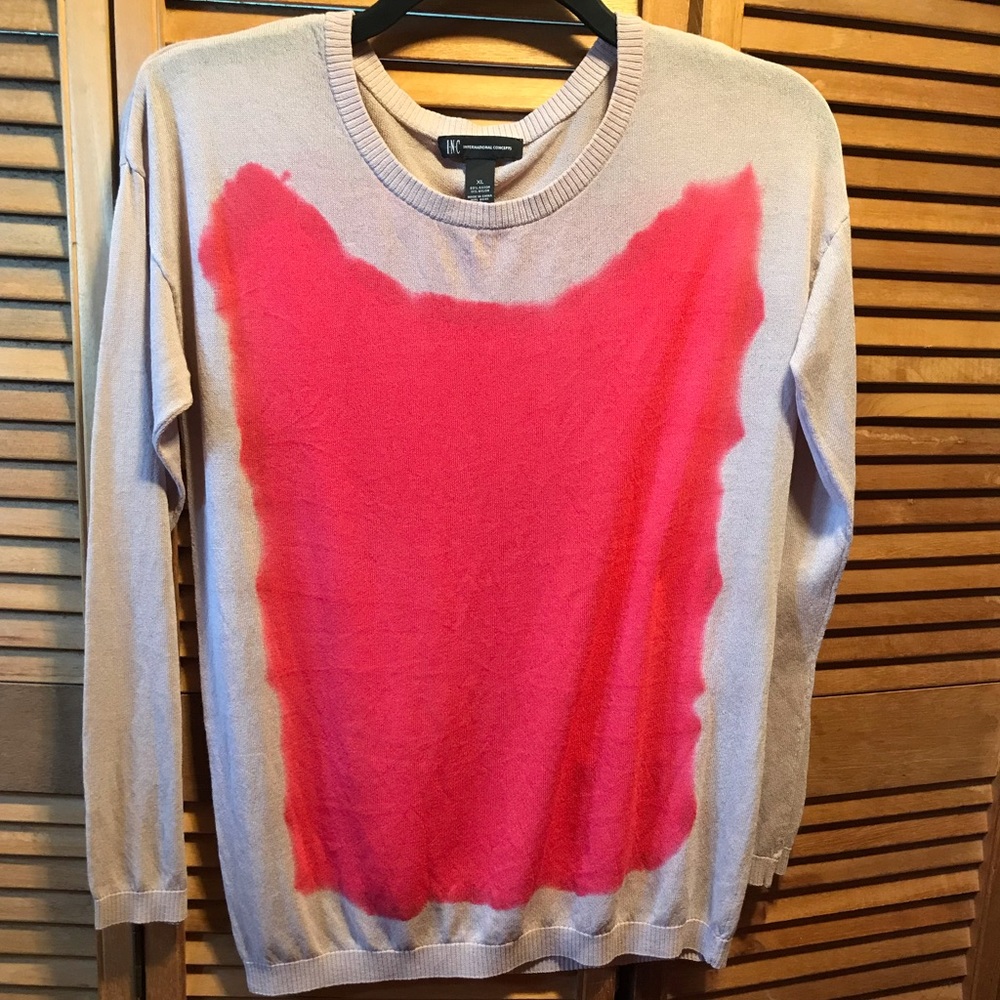 INC Beige & Coral Top